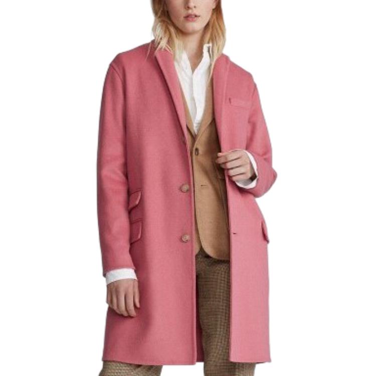 Polo Ralph Lauren Solid Color Single Breasted Flap Pocket Mid-Length Coat Women Coats 211755912-001