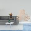 Figurine Table Clock And Palm Leaves Wood Wall Decor Creative Art Craft Ornament for Office Bedroom