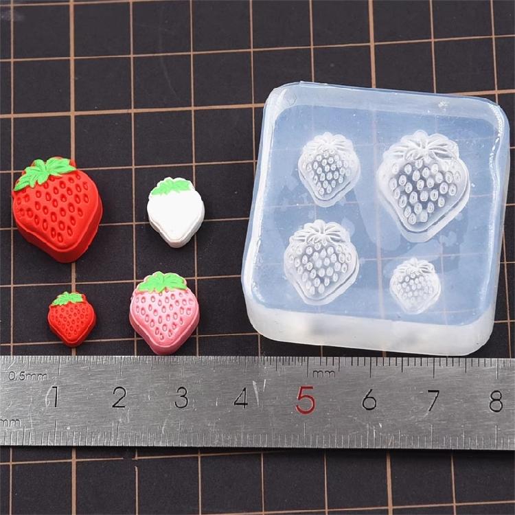 Easy To Clean Silicone Mold for Miniature Strawberry Pastries Dessert Mould for Handicraft Hobbyists Miniature Food Mold