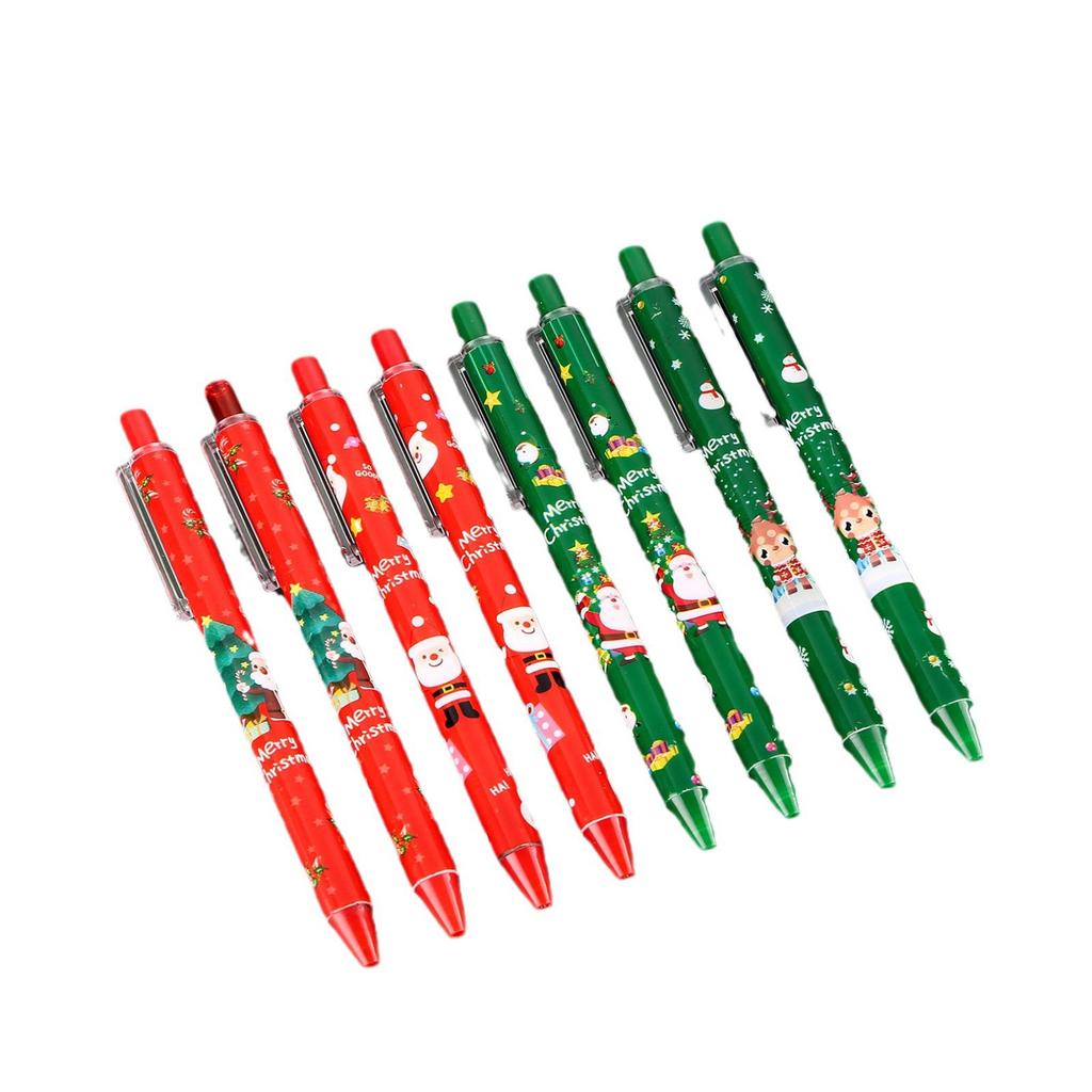 Creative Christmas Gift: Cartoon Push-Button Ballpoint Pen - Black, Press-Down Signature Pen for Students