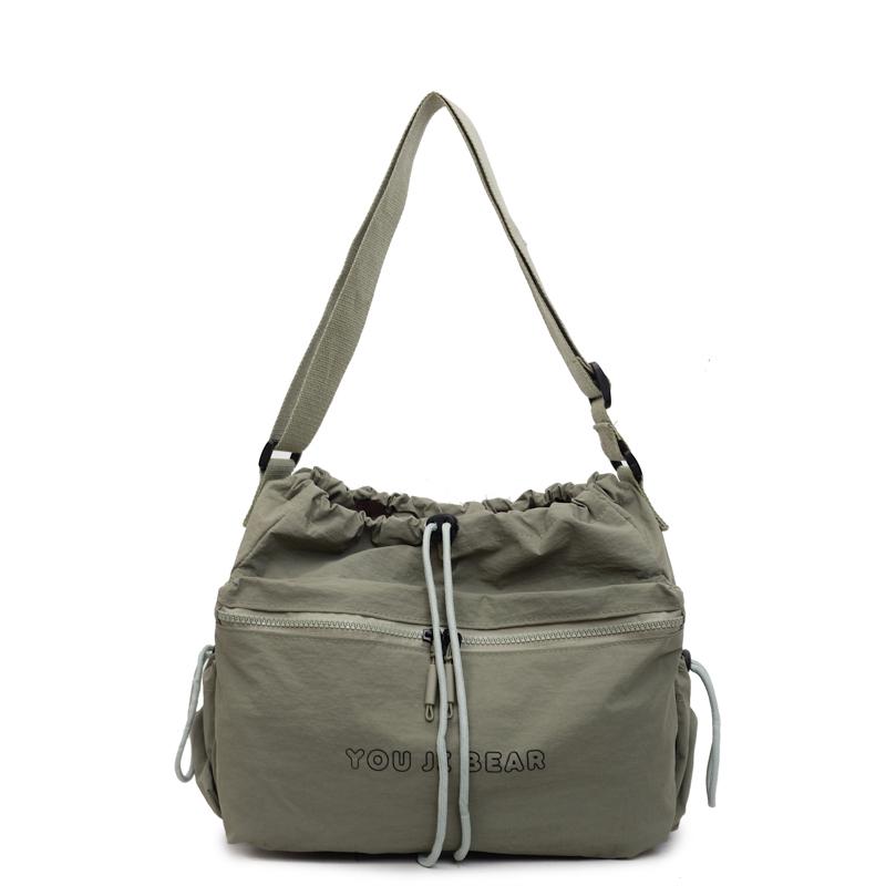 Simple Solid Color String Casual Versatile Nyl Shoulder Bags Large Capacity Commute Hot Trendy Handbags for Women 2026 New