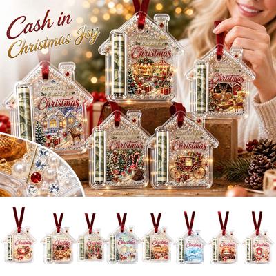 Christmas Ornament - 2D Flat Acrylic Holder Hanging Decoration for Gift Cards and
