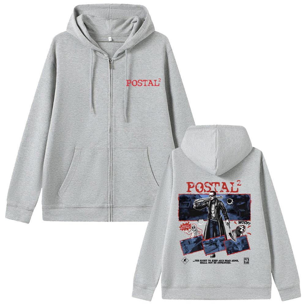 Postal Dude Graphic Zipper Hoodie Men Women Horror Gothic Rock Zip Up Jacket Male Vintage Fleece Cotton Hoodies