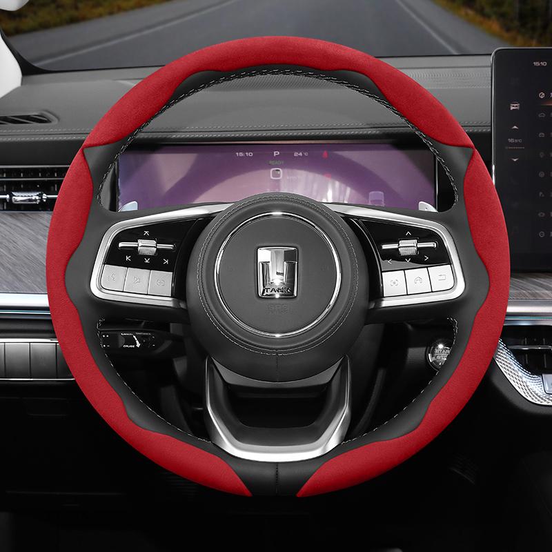 zkfan8 Suitable for Tank Anti-Slip Buckle Segmented Suede Steering Wheel Cover Suitable for 300 400 500 700 800 Hi4T Hi4Z Winter and Warm Accessories