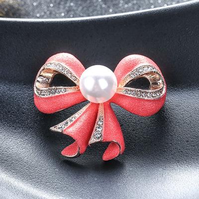 Retro Bow Oil Drip Brooch, Women's Fashionable and Elegant Pearl Brooch, Niche Design Sense Brooch