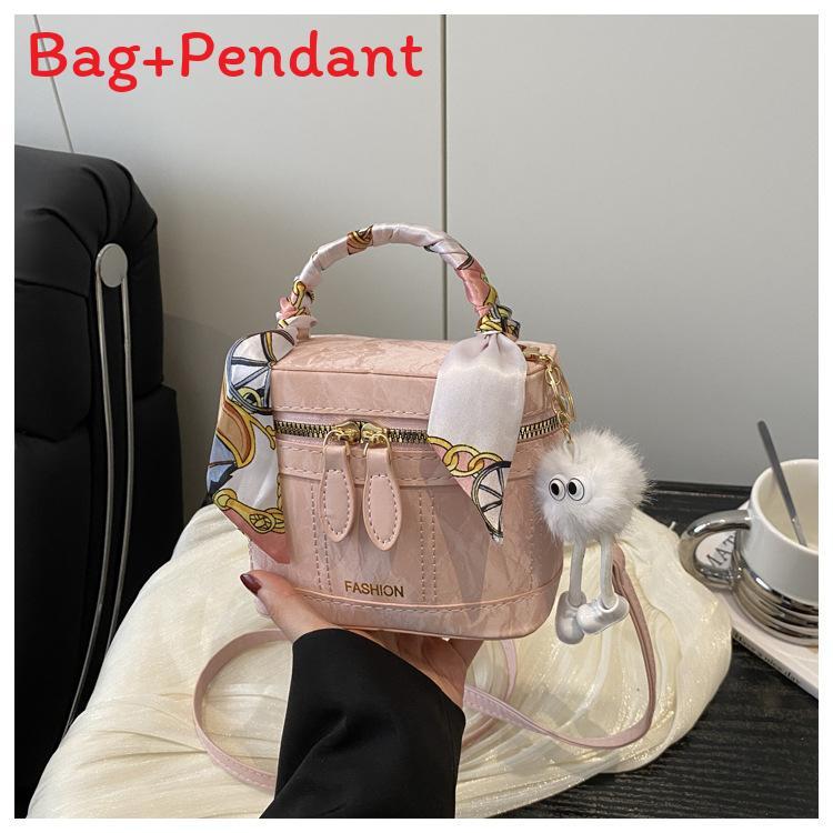 Street Style Small Bucket Bag For Women With Zipper Closure And Phone Pocket