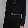 Belt Modern Black With Sophisticated Metal Buckle For Trendy Fashion Everyday