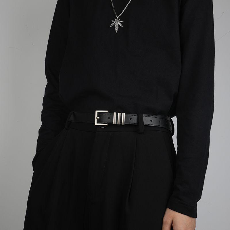 Belt Modern Black With Sophisticated Metal Buckle For Trendy Fashion Everyday
