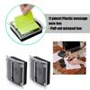 Desktop Note Container Clear Plastic Note Organiser Box Pull Out Sticky Notes Dispenser For School Office Home Use