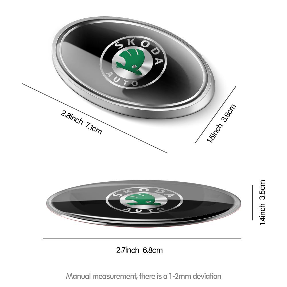 Aluminium Auto Karosserie Fenster Kofferraum Ovales Emblem Aufkleber Dekoration Zubehör Auto Styling Für Skoda VII Octavia Rapid Fabia Superb