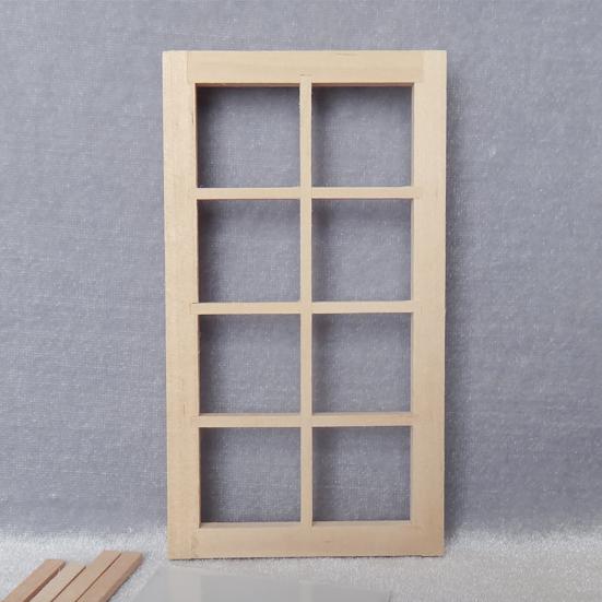 Regalo Color Sólido Tradicional 8 Paneles Puerta Casa de Muñecas Marco de Ventana Accesorios DIY Mini