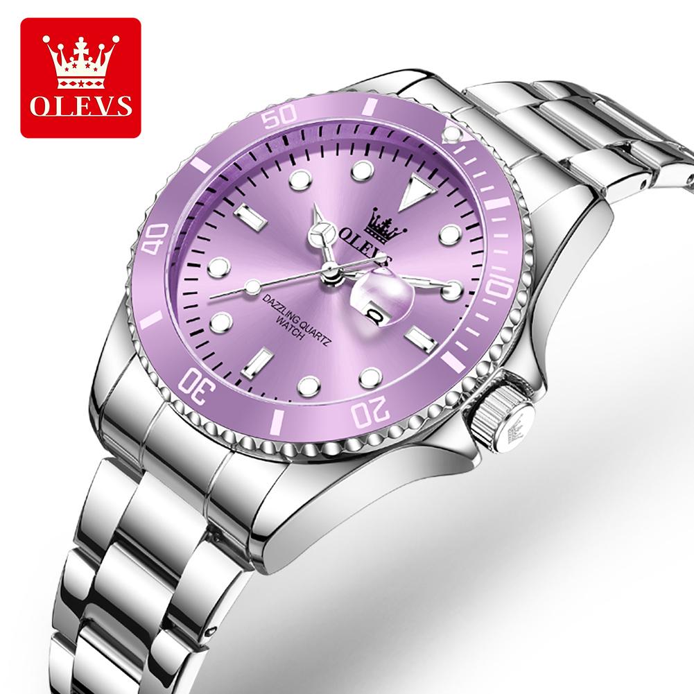 OLEVS Orologio da Donna Classico Orologio da Donna Automatico con Data Acciaio Inossidabile Impermeabile Luminoso Orologio al Quarzo per Donne