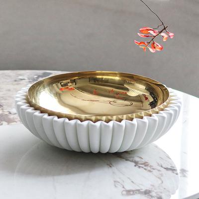 Wabi Style Chinese Round Fruit Plate Ornaments Hotel Restaurant Shell-shaped Decorative Plate Living Room Home Storage Plate Jewelry