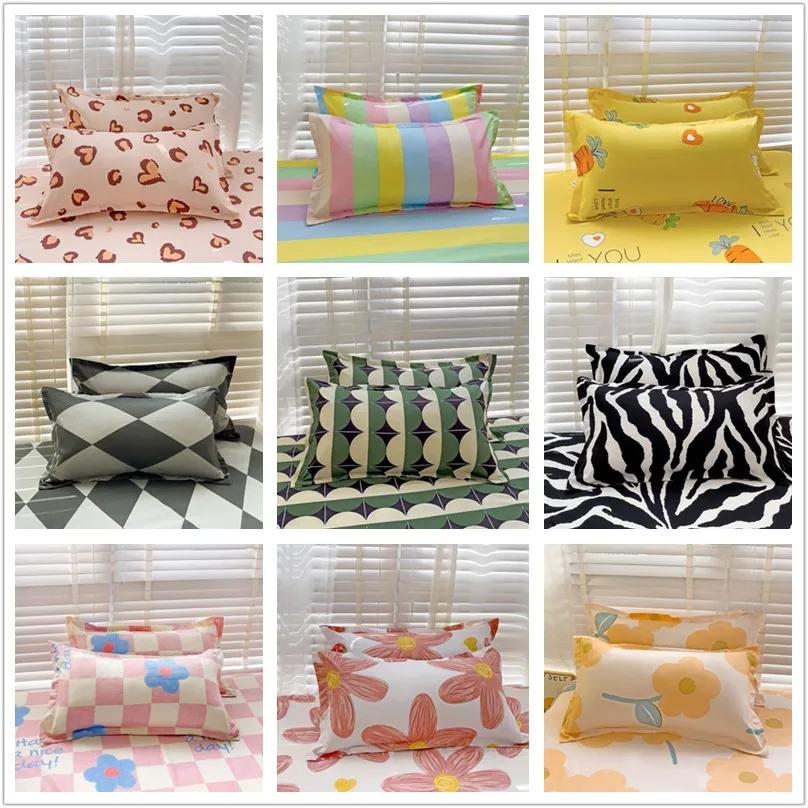 MissDeer 2pcs Pillow Cover Printed Pillowcase 48x74cm Pillowslip for Home Bed Cushion Cover Rectangle Pillow Case funda almohada