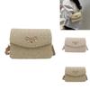 Simple Gold Bow Decoration Woven Texture Women Casual Shoulder Bag For Casual Outings