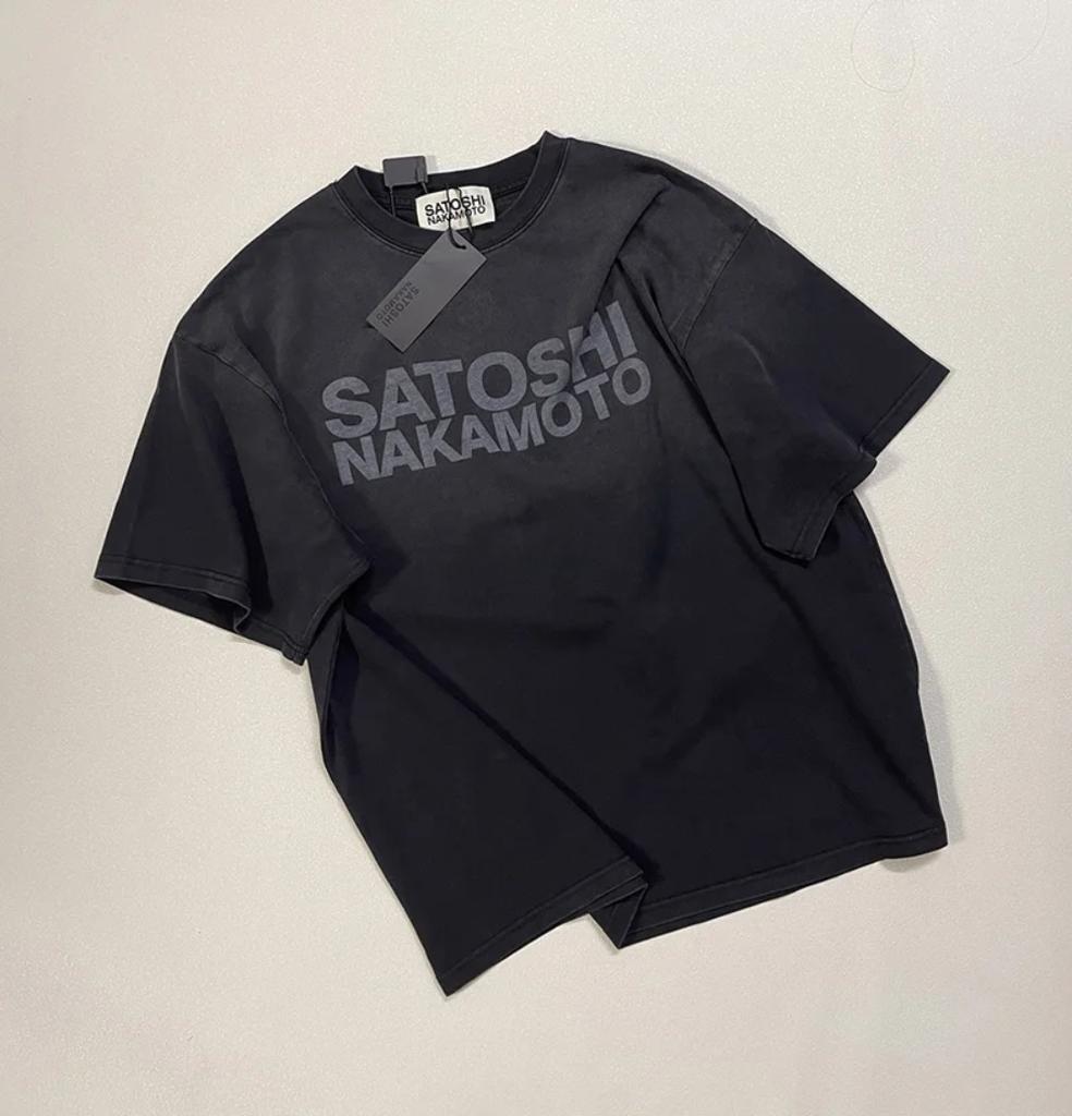Unisex Unisex Cuplu Casual Vară Tricou Supradimensionat Logo Clasic cu Litere Tricou Satoshi Nakamoto Tricou Vintage