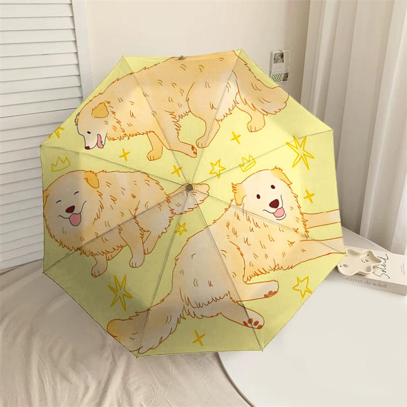 

1PC dog crown Umbrella-8-Rib Reinforced Portable Folding Travel Suitable for All Seasons Outdoor Daily Use-J326