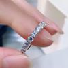 100 %925 Sterling Silver Sparkling 1 Row 3mm High Carbon Diamond Finger Rings For Women Top Quality Party Fine Jewelry