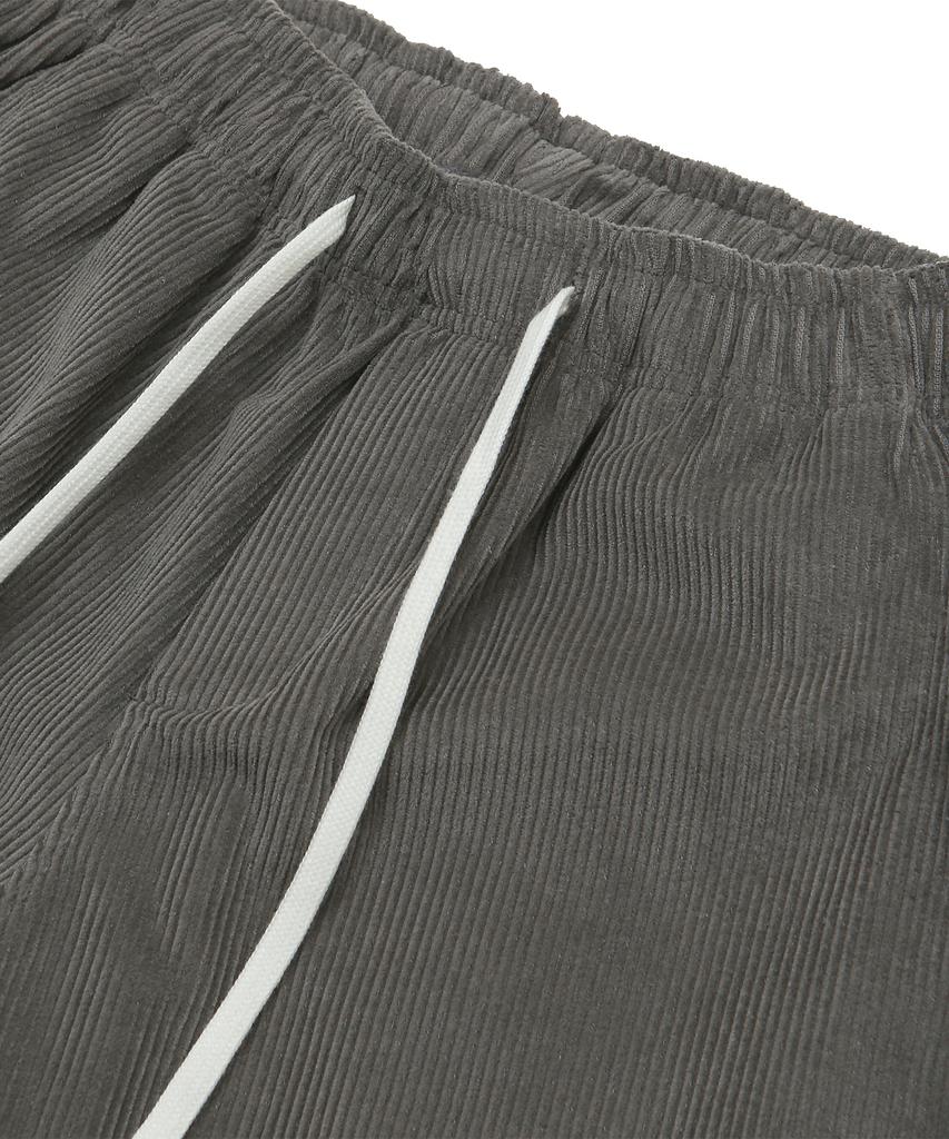 ARCANE FUNK Corduroy Logo Half Pants Mild Grey