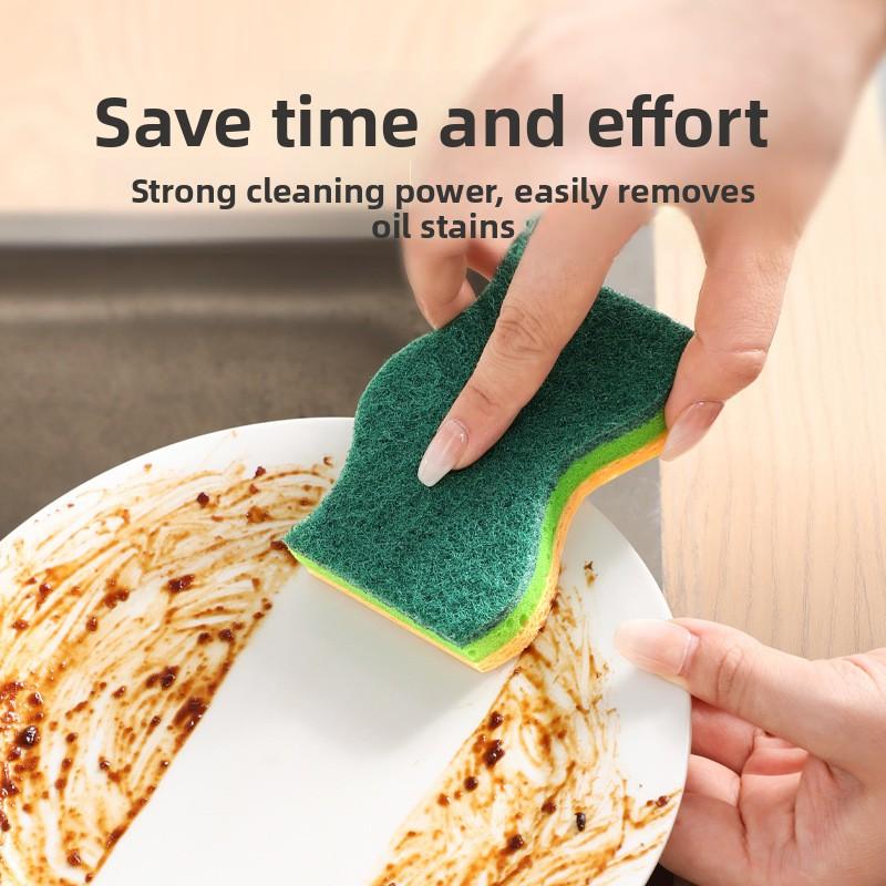Thickened Wood Pulp Cotton Dishwashing Sponge, Non-oil-sticking Cloth, Kitchen Cleaning Dishwashing Scouring Pad