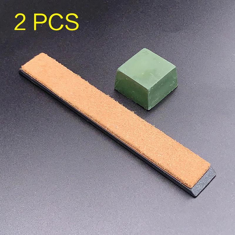 Leather Article Scissor Polishing Tool Leather Set Honing Strop Knife Cutter Cowhide Strop Polish Belt Grinding Sharpening Wax