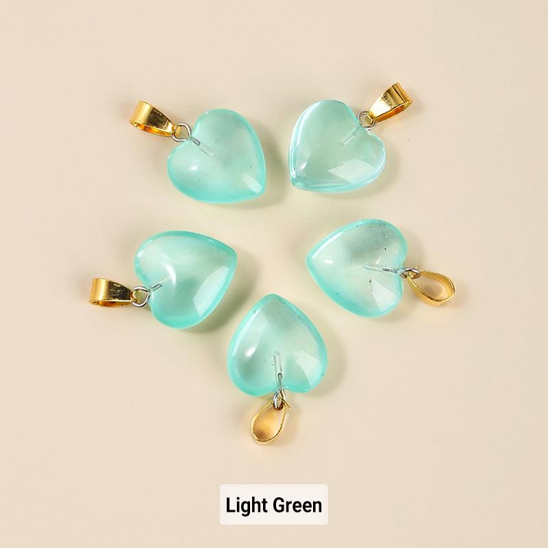 5Pcs/Lot Lampwork  Glass Love Heart Beads Charms Pendant Diy Handmade Jewelry Making Accessories