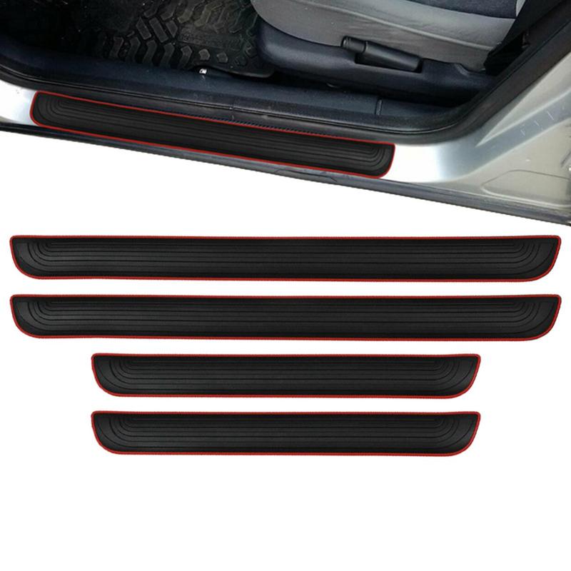 Car Trunk Door Sill Plate Protectors Universal Protective Pad Anti Scratch Cover Bumper Rubber Strip Pad Mouldings For