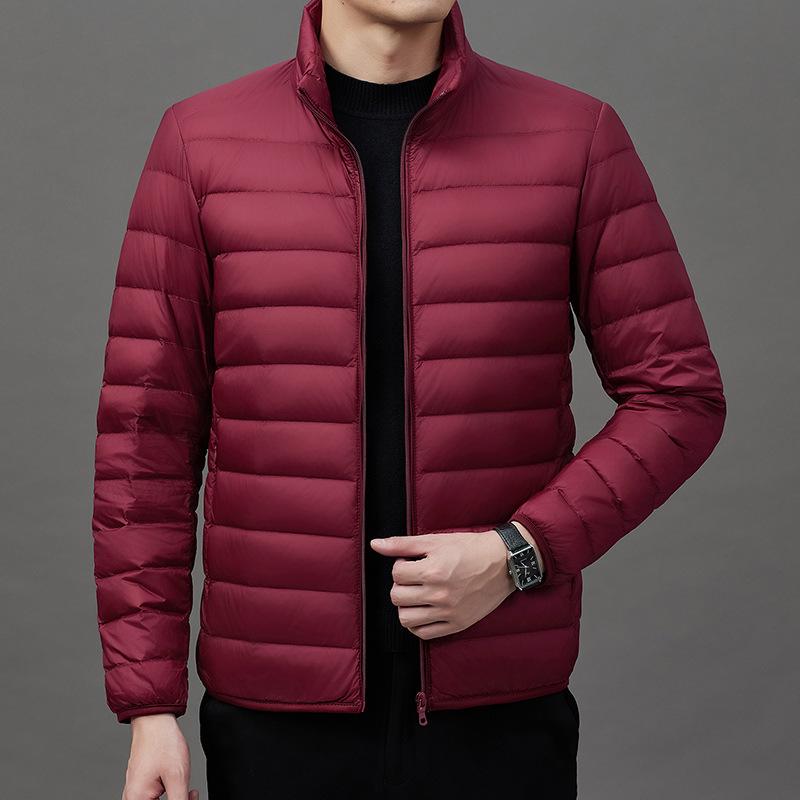 Men s Lightweight Down Vest with Stand Collar - 90% Duck Down and Two-Way Zipper M