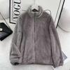 Women's Trendy Winter Fleece Jacket: Solid Color, Thick, Warm, Slimming, Stand Collar, Zippered Hoodie, Short Coat.