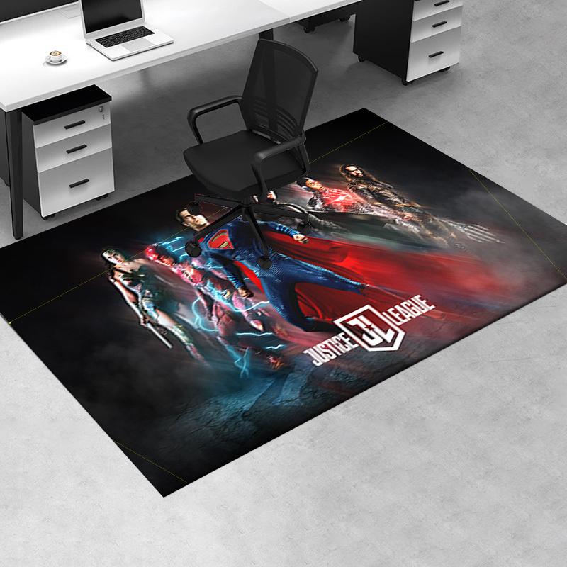 

Justice League Poster Print Office Mat Home Decor Office Desk Chair Rugs Chair Carpet for office Chair Mat Gift For Halloween & Christmas ed 60cm by 90cm