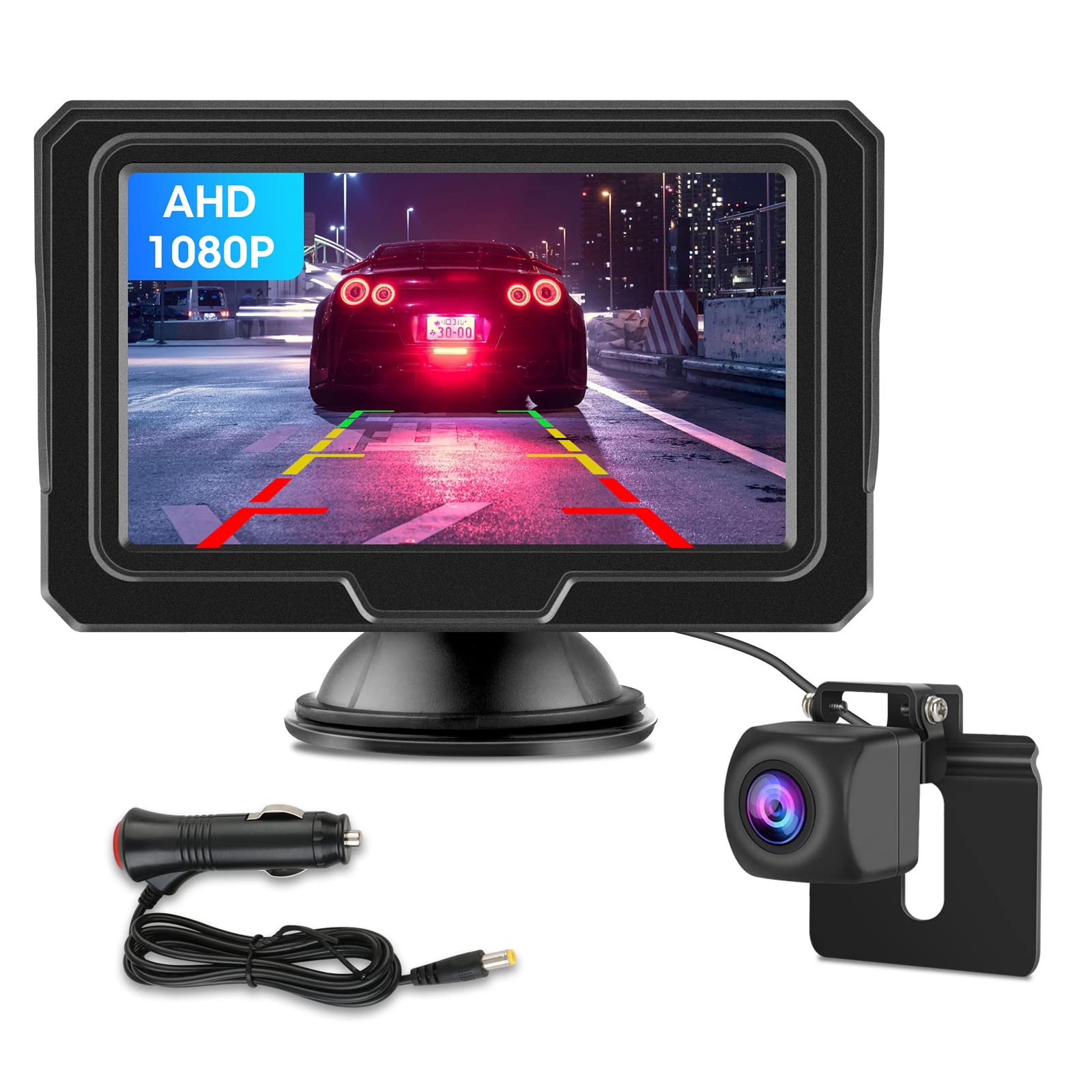 

Dual Power AHD LCD Monitor with Backup Night Guideline Image IP68 Dustproof and 12V Cigarette Lighter Power Easy 6m Extension Japanese Instruction