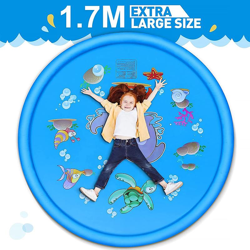 170CM Nafukovací podložka na pádlování pro děti, Vodní tryska, Bazén, Letní pláž, Venkovní hry, Hračka, Podložka do bazénu na trávník, Hračky pro děti