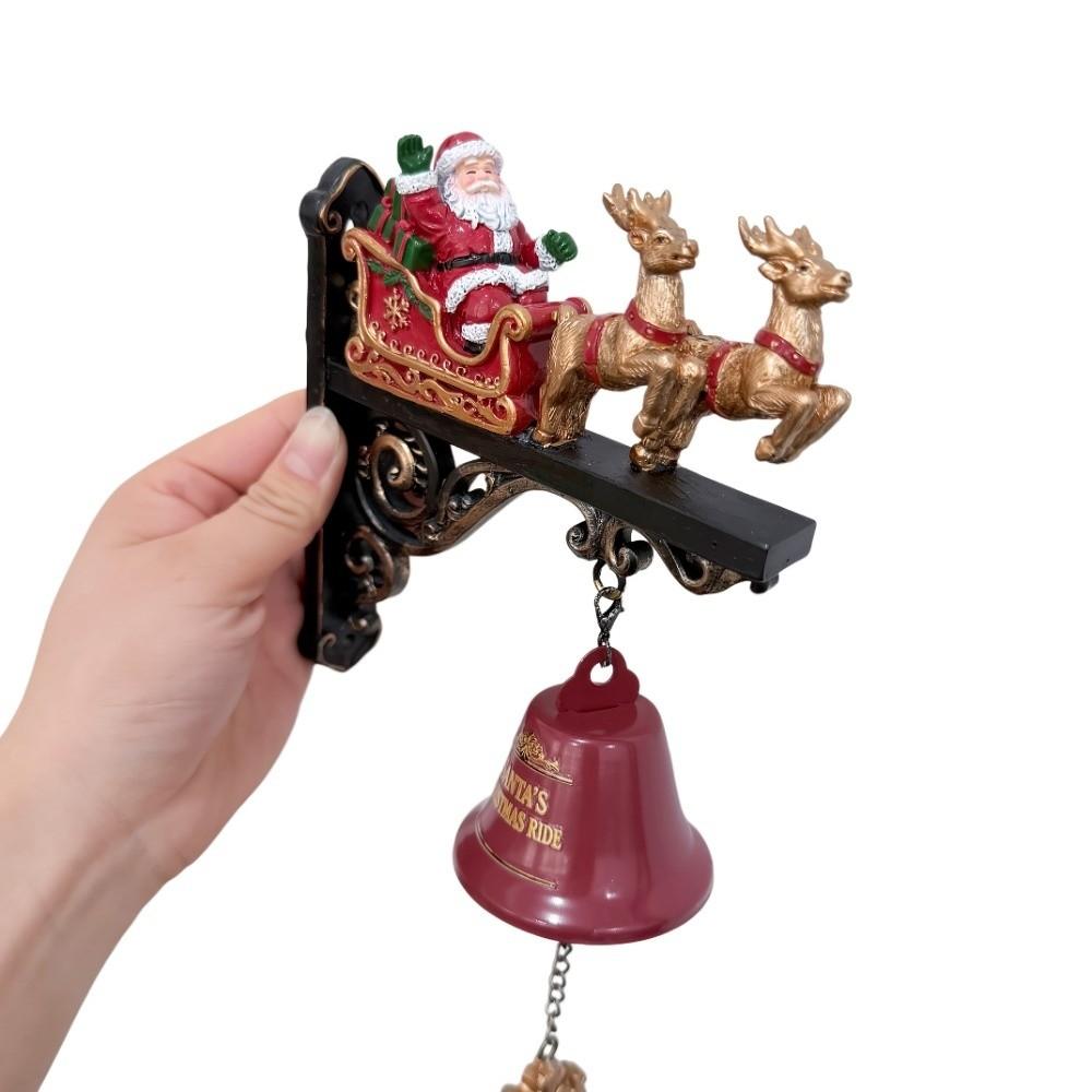 Power-Free Santa Claus Wall Bell Reindeer 3D Wall-mounted Bell Christmas Door Bell Entryway Decor