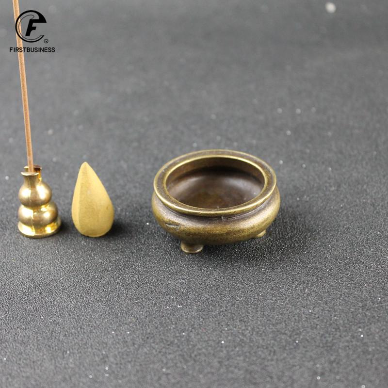 Retro copper Incense Burners Portable bronze Censer Buddhism Incense Holder Home Tea House Yoga Studio Copper Censer Home Decor