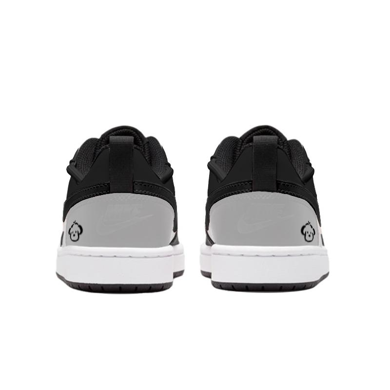 Nike Court Borough Black Sugar Ball Abrasion Resistant Low Top Skateboard Shoes Women's Black White Gray BQ5448-115(Team598-)