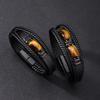 Tiger's Eye Stone Bracelet Men's Multi-layer Rope Leather Bracelet Stone Bracelet Magnet Buckle Bracelet Men's Jewelry