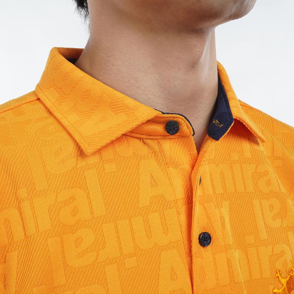 Admiral Golf Men's Classic Tonal Big Rampant Long Sleeve Shirt, ADMA475, Orange