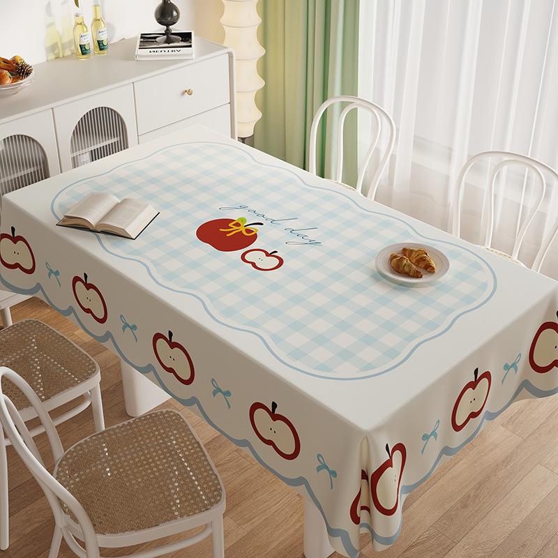Cartoon Dining Table Tablecloth Waterproof And Oil-Proof Leave-In Light Luxury Fruit Coffee Table Cloth Rectangular Dining Table Cloth Desktop
