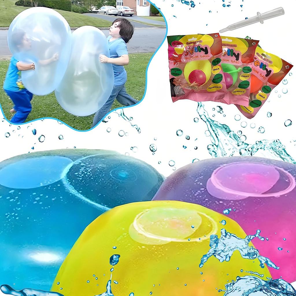 LIXADA Bubble Ball Water Balloons Set of 3 Colors Extra Large Water Balloons Unbreakable Water Filled Ball Beach Ball Outdoor Giant Water Balloons