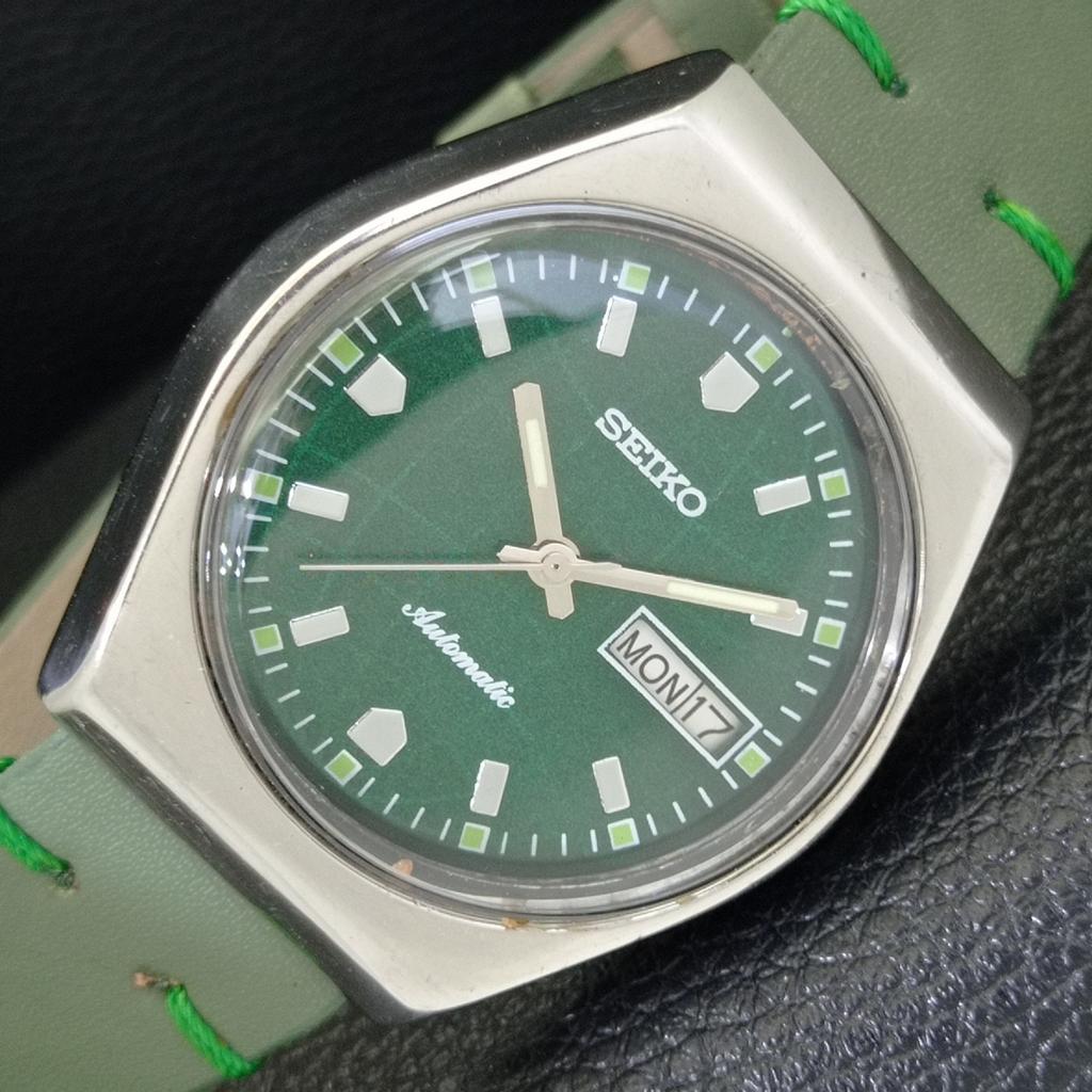 

ВИНТАЖНЫЕ МУЖСКИЕ АВТОМАТИЧЕСКИЕ ЧАСЫ SEIKO ЯПОНИЯ 6309A ЦИФЕРБЛАТ ЗЕЛЕНОГО ЦВЕТА a701360-5 R206a-a701360