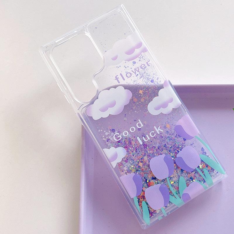 Luminous Flowing Sand Glitter Phone Case for Samsung S25 Ultra/S24/S23+/A36/A16/A34/A53.