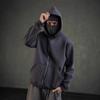 Womens Zip Up Hooded Sweatshirt Double Layer Hood Fleece Lined Loose Fit Casual Streetwear