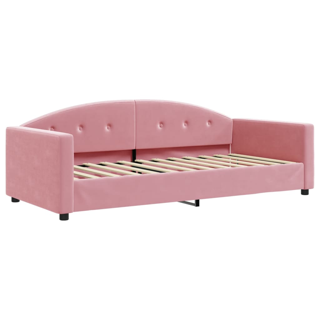 Daybed Extendable Pink 90x200 cm Velvet