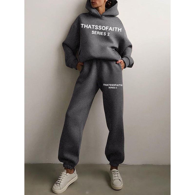 Casual Hoodie Set Winter Couple Matching Fashion Streetwear Outfit