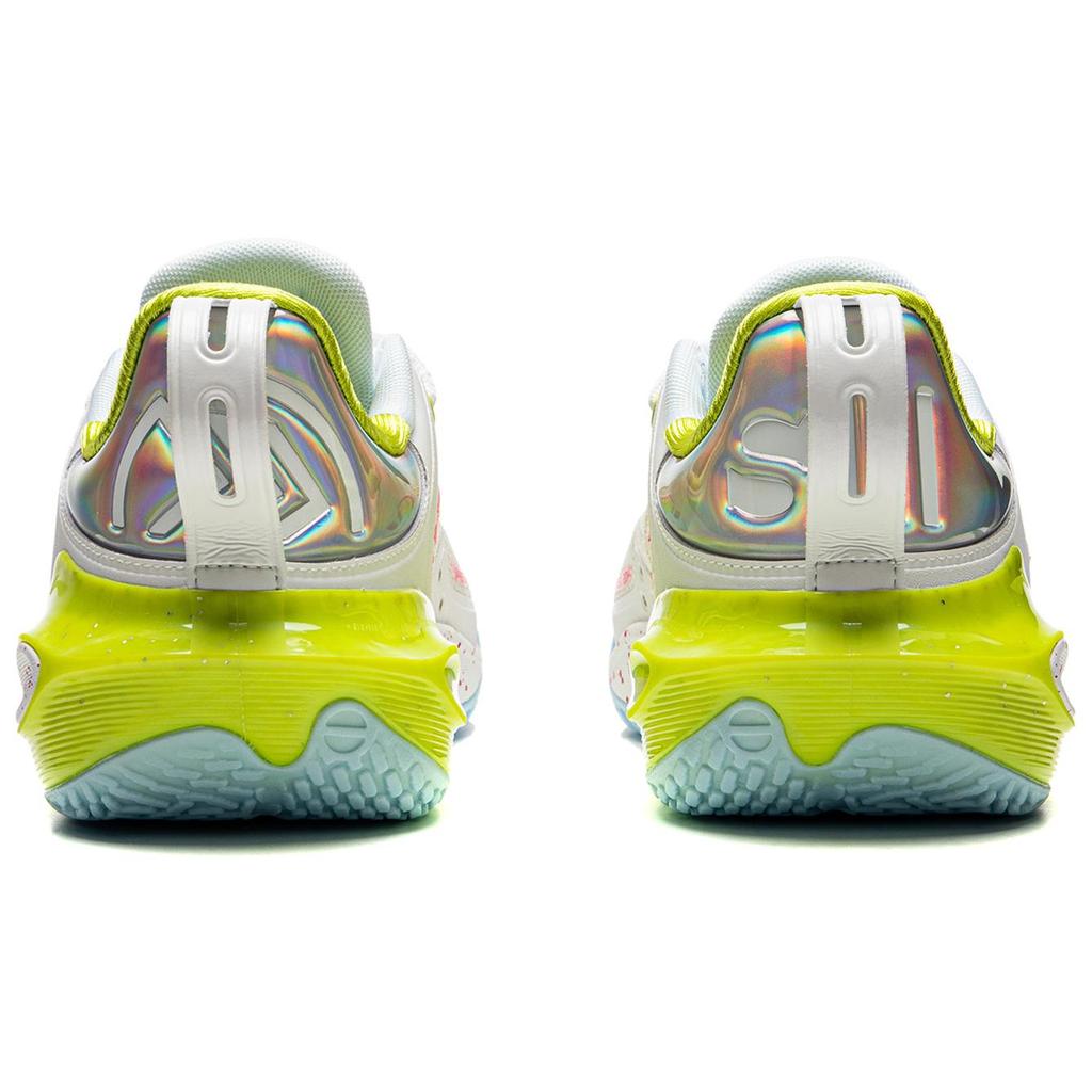 Li Ning Speed 11 Support Rebound Low Top Basketball Shoes Men's White Green Red ABAU053-4