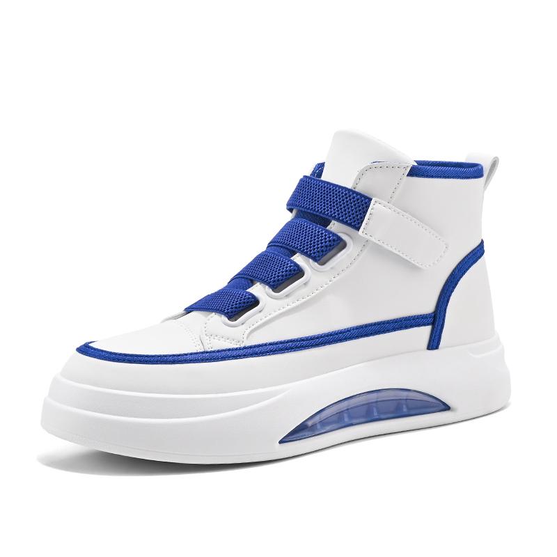 High Top Men's Shoes 2025 New Spring Thick Soled Small White Shoes Men's Fashion Air Cushion Casual Board Shoes
