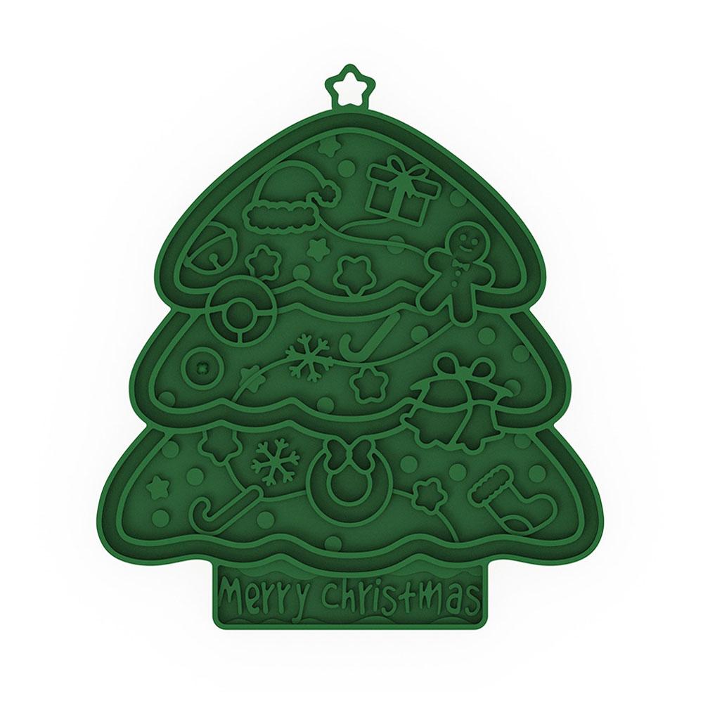SW Pet Silicone Licking Pad Christmas Tree Flower Shape Cat Dogs Slow Feeder Plate for Pet Sucker Food Training Feeding Mat Bowl