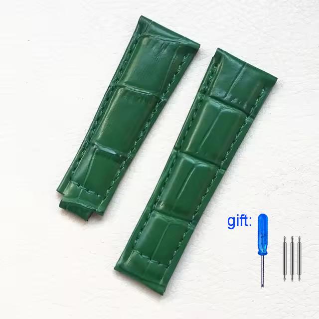 

Oyster Watch Bands For Rolex SUBMARINER Yacht-Master DAYTONA GMT Crocodile Grain Leather Men Strap Watch Accessories 20mm 20mm