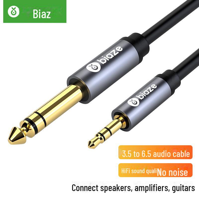 

Biaz 3,5 мм на 6,5 мм кабель-переходник «папа-папа» для подключения мобильного телефона, компьютера и динамика 1.5 m