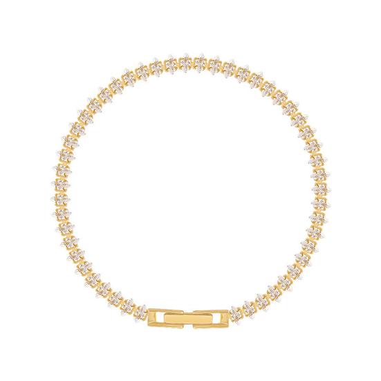 Zirconia Cubic Bracelet for Women Tear Drop Shaped Rhinestone Bracelet Wedding Bridal Jewelry for Anniversary Birthday Valentine's Day